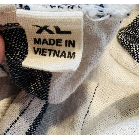 Land 'n Sea Women’s Black Wide Striped Linen Blend Wide Leg Pants Size XL - Picture 6 of 8